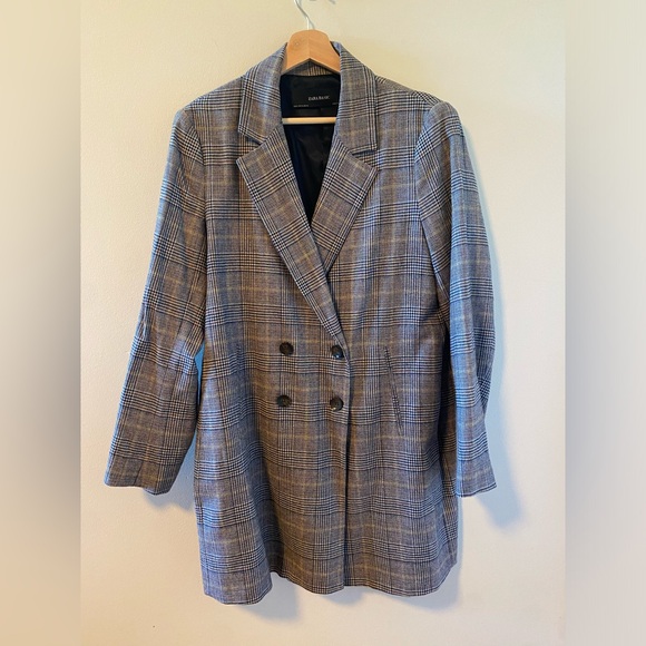 Zara Double Breasted Plaid Jacket - Picture 2 of 8